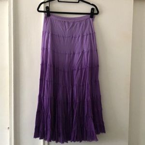 Ladies L maxi skirt cotton gauze, tiered hombre
